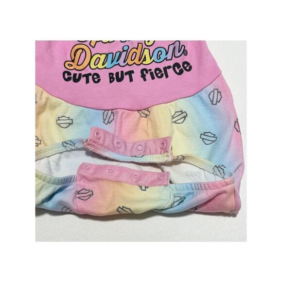 Harley Davidson Infant Girls Cute but Fierce Romper Bodysuit Pink Size 3-6M - Picture 3 of 8